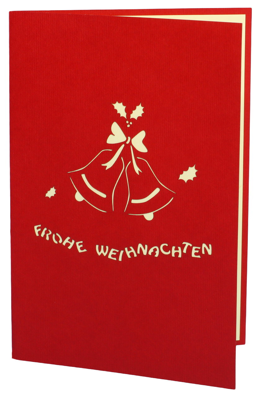 3D Pop-Up Karte "Weihnachtsglocken" Frohe Weihnachten – Bild 2