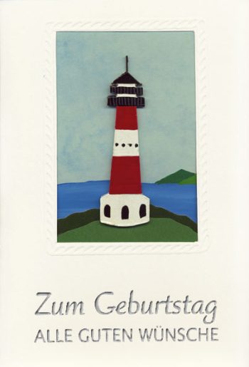 A6 Doppelkarte CARTICO -Leuchtturm- Geburtstag