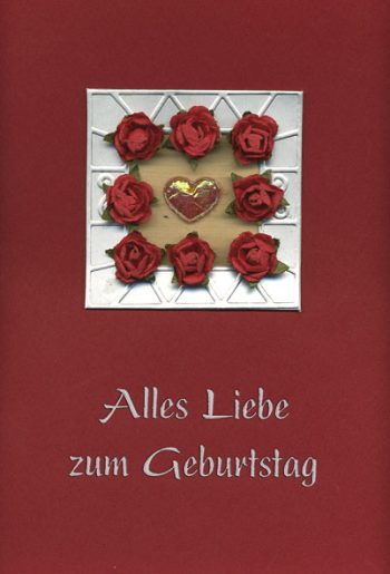 A6 Doppelkarte CARTICO -Papierrosen- Geburtstag