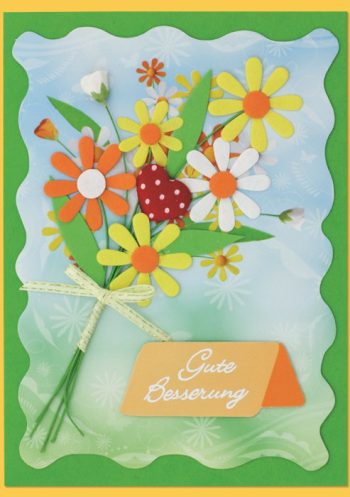 A6 Doppelkarte DFW -Blumenstrauß- Genesung