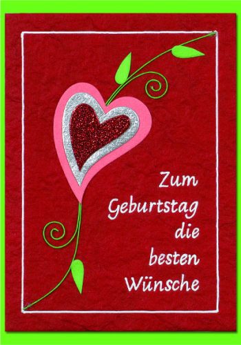 A6 Doppelkarte DFW -Herzblume- Geburtstag