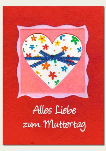 A6 Doppelkarte DFW -Blümchenherz- Muttertag