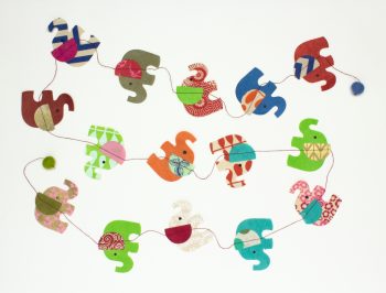 Naturpapier-Girlande "Elefanten"