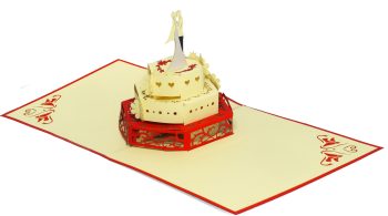 3D Pop-Up Karte "Hochzeitstorte"