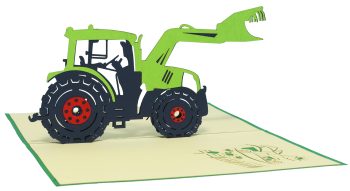 3D Pop-Up Karte "Traktor"