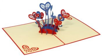 3D Pop-Up Karte "Herzblumen"