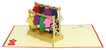 3D Pop-Up Karte  "Kleiderstange"