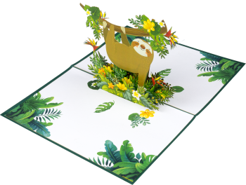 3D Pop-Up Karte Color "Faultier"